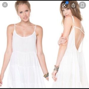 off white Brandy Melville flowy open back dress